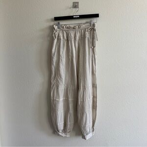 Cream Drawstring Pants